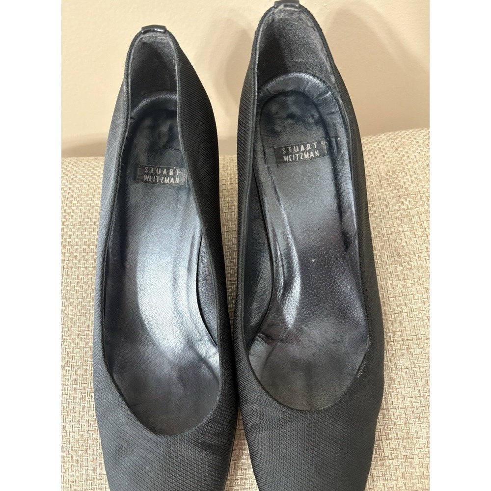 Stuart Weitzman Women's Black Square Toe Pumps Vintage Block Heel Size 8.5 B - Picture 4 of 8
